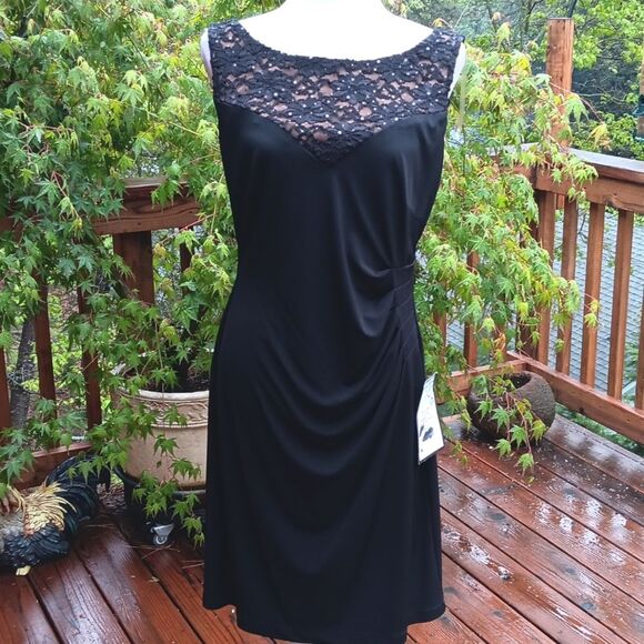 NWT Connected Apparel Elegant Black Lace Dress. Cocktail. Dressy. - Picture 1 of 12